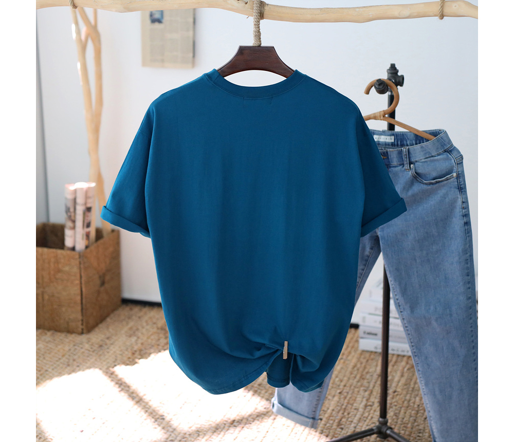 반팔 티셔츠 딥블루 색상 이미지-S1L27